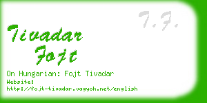 tivadar fojt business card